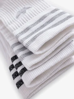 adidas Originals Grey/White Mid Cut Glitter Crew Socks 2 Pack