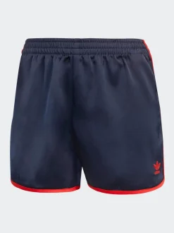 adidas Originals Navy/Red 3 Stripe Satin Sprinter Shorts