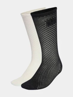 adidas Originals White Crochet Crew Socks 2 Pack