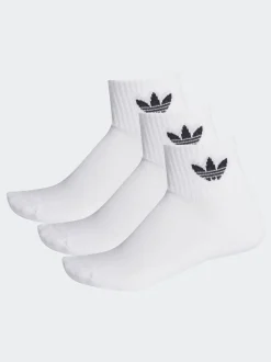 adidas Originals White Ecru Mid Ankle Socks 3 Pack
