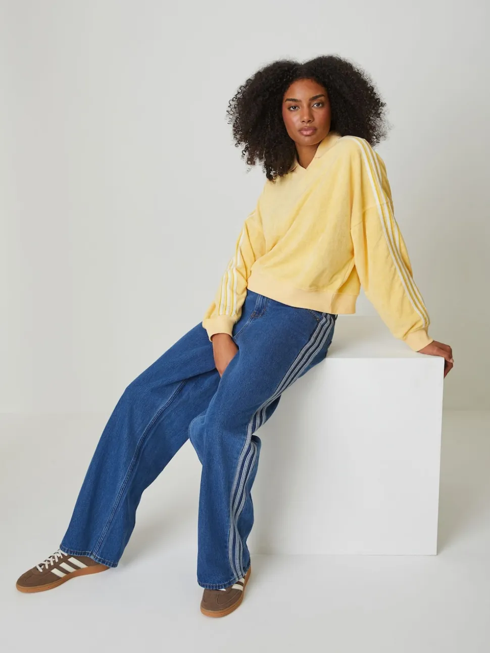 adidas originals Yellow Towel V-Neck Top