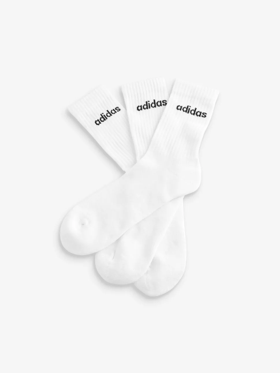 adidas White Linear Crew Cushioned Socks 3 Pack