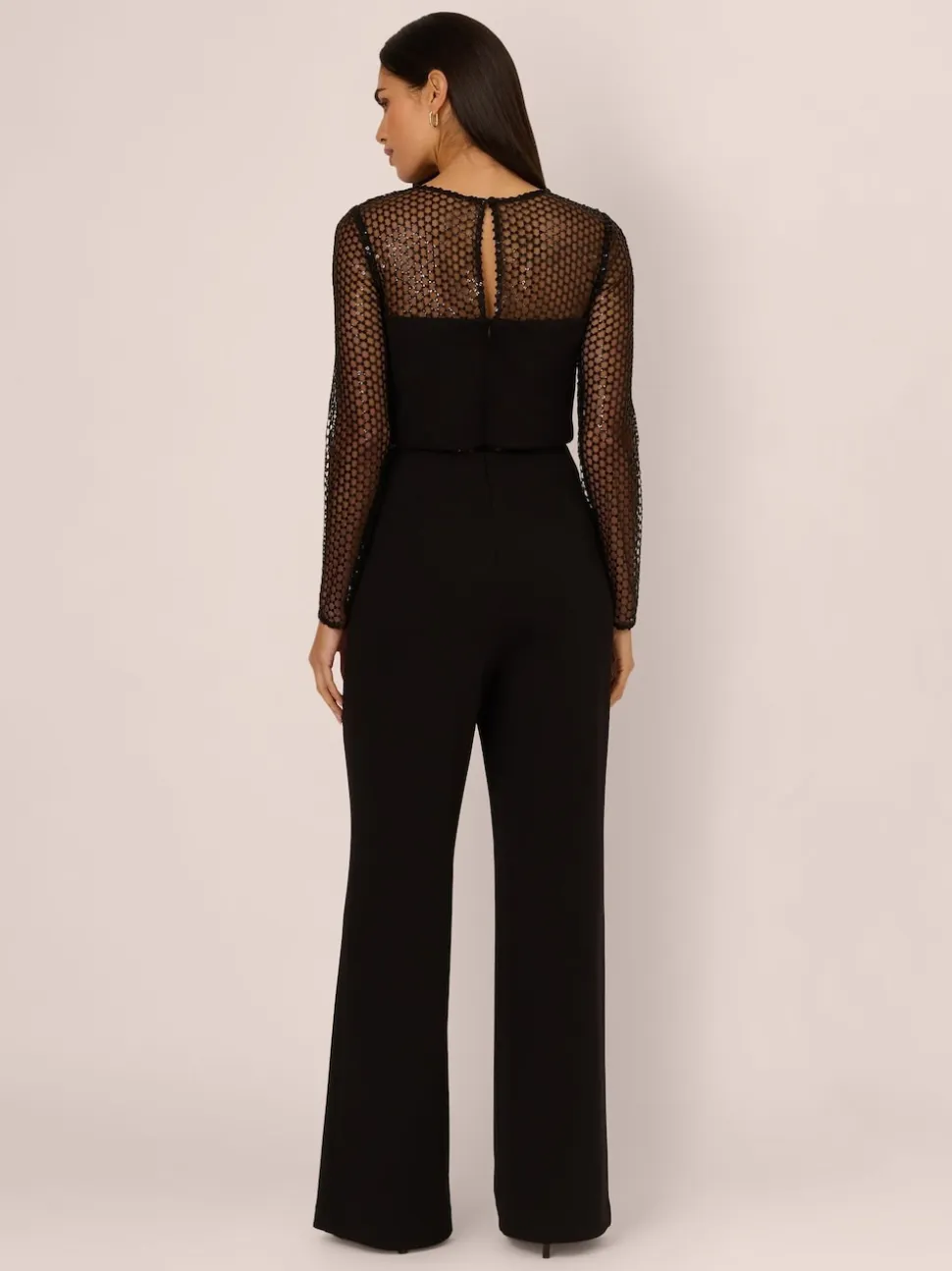 Adrianna Papell Black Knit Crepe Jumpsuit