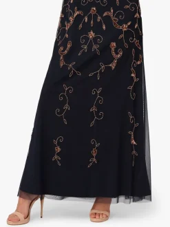 Adrianna Papell Black Studio Beaded Blouson Long Dress