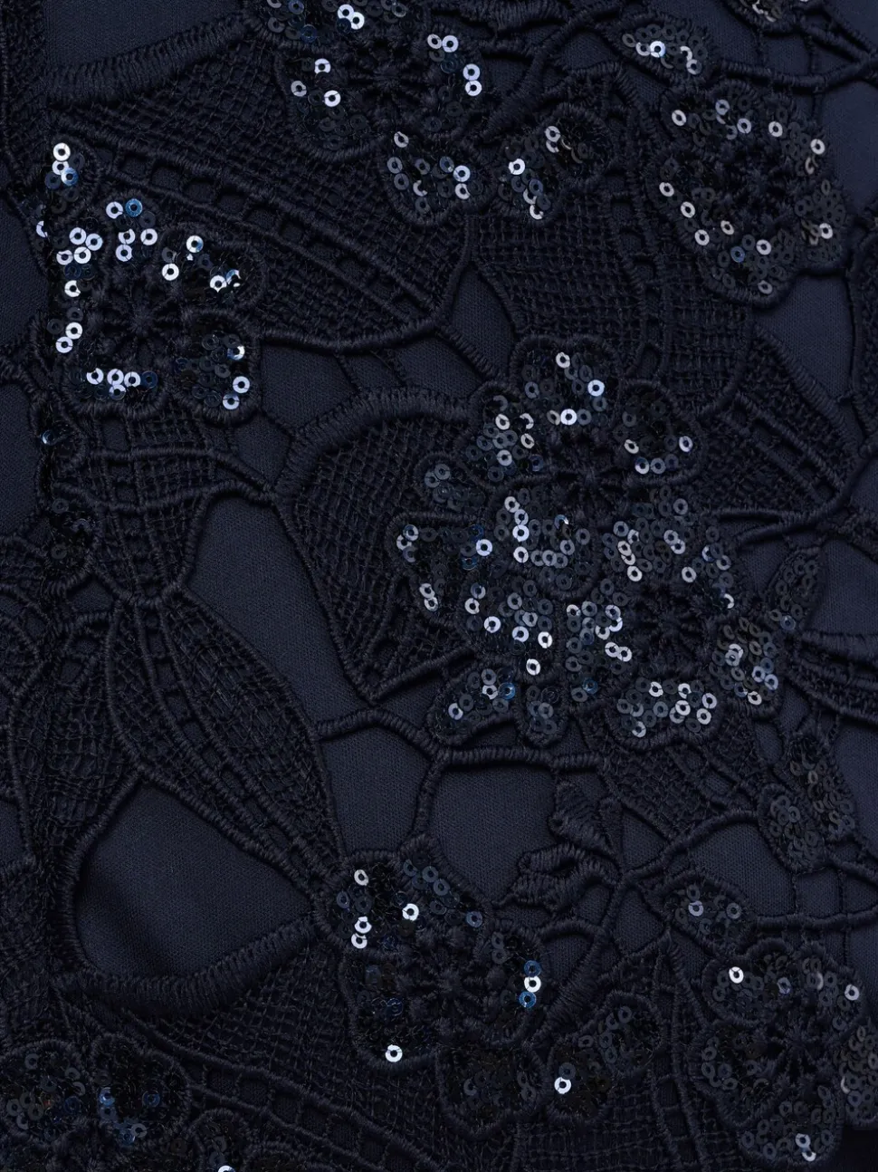 Adrianna Papell Blue Sequin Lace Combo Column Gown