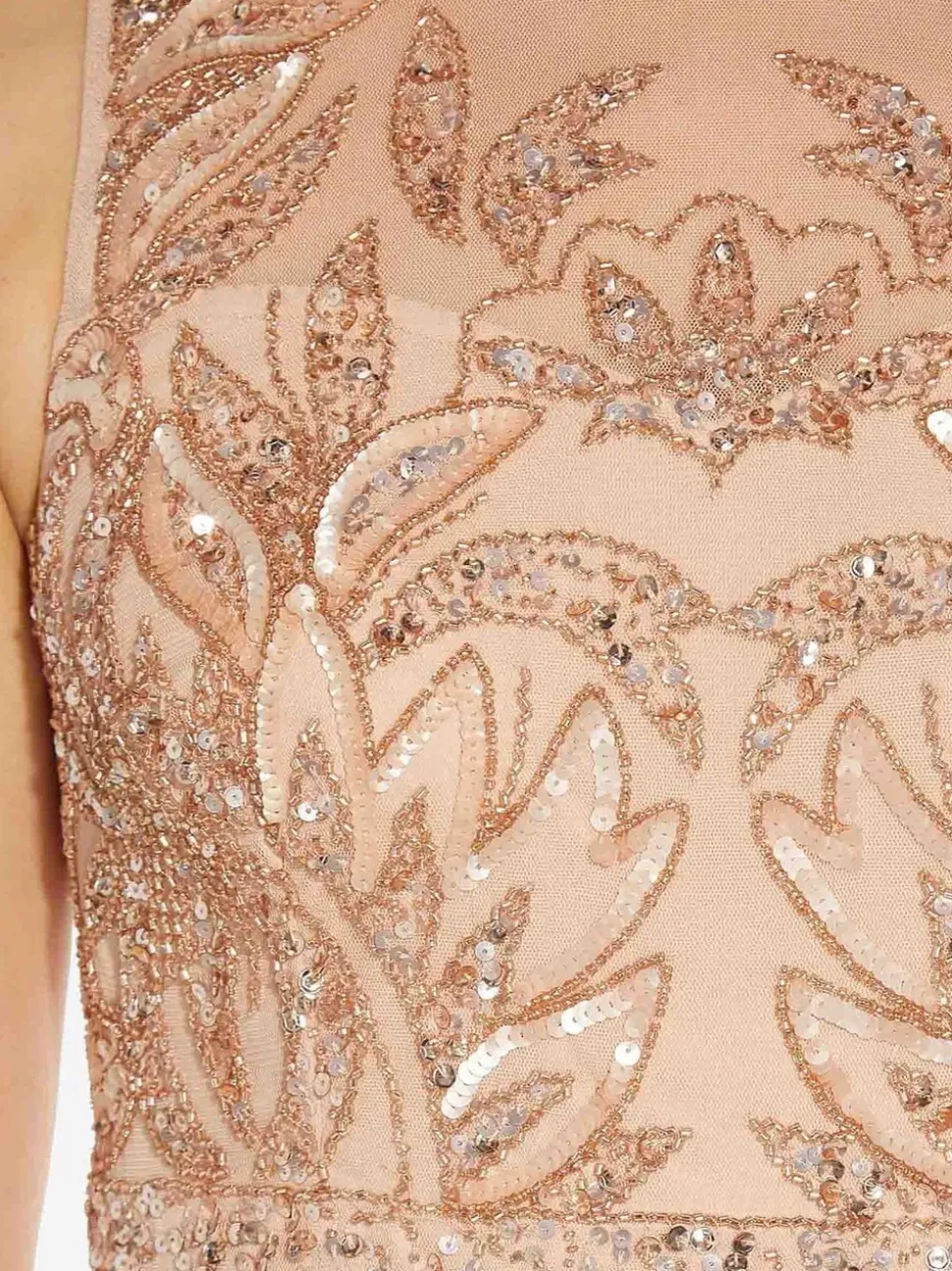Adrianna Papell Pink Studio Beaded Column Long Dress