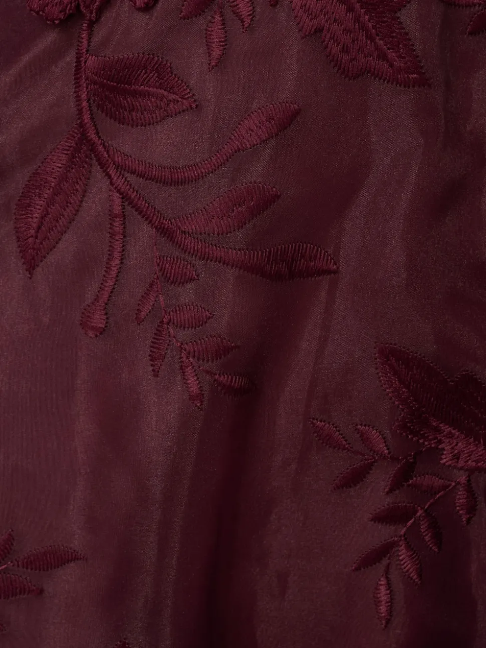 Adrianna Papell Purple Embroidered Ruffle Gown