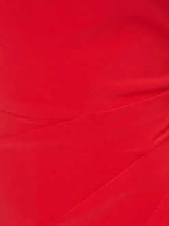 Adrianna Papell Red Red Asymmetrical Jersey Jumpsuit