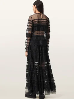 AllSaints Black Arlea Tulle Skirt