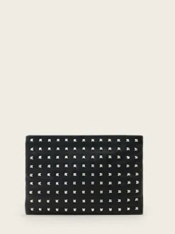AllSaints Black Bettina Emb Clutch