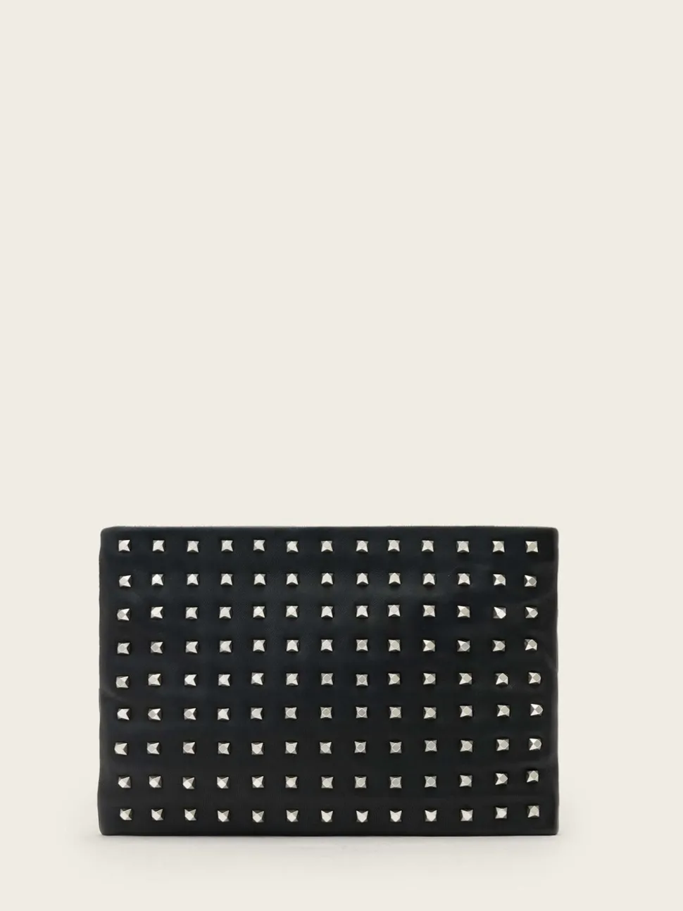 AllSaints Black Bettina Emb Clutch