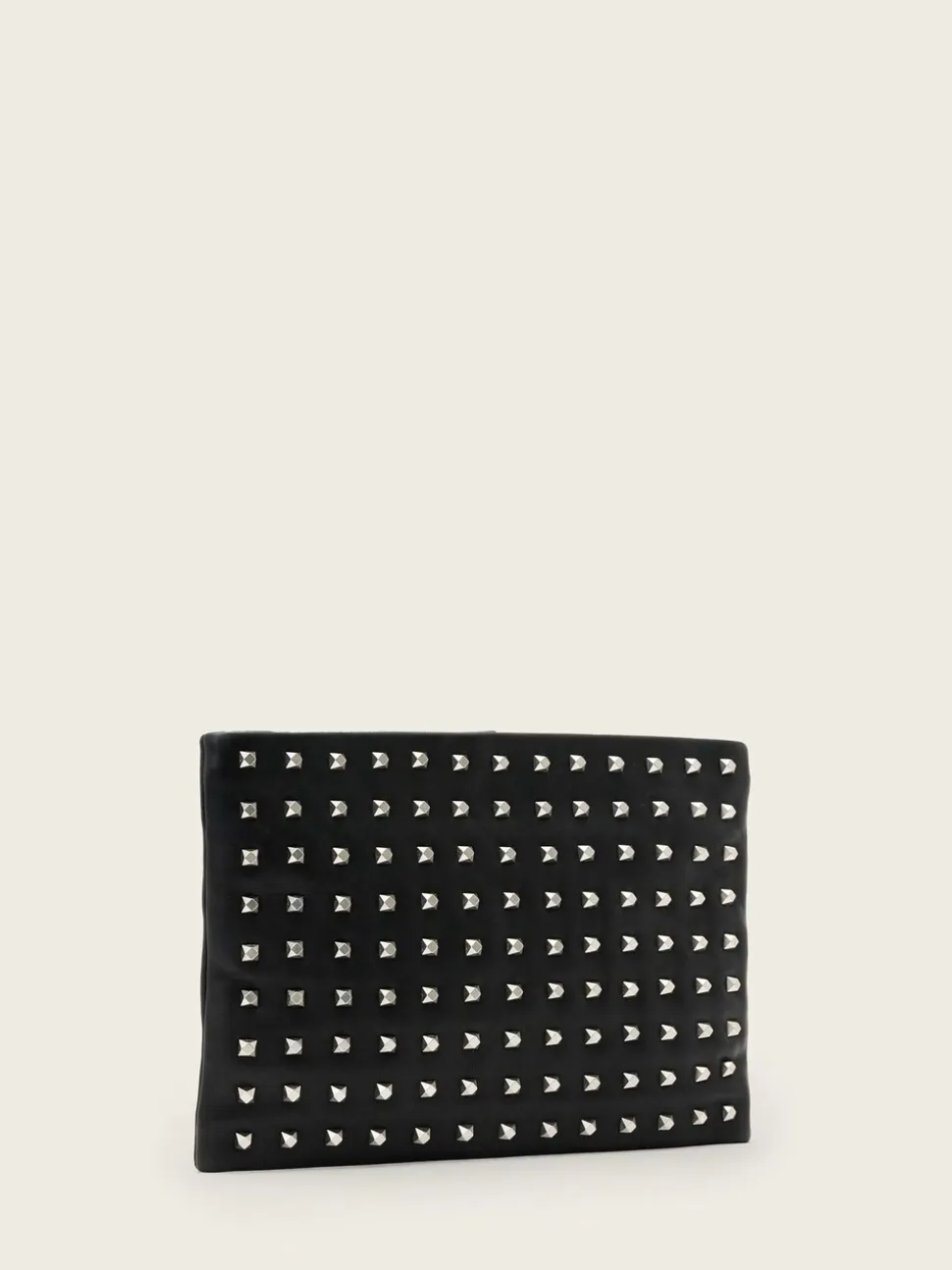 AllSaints Black Bettina Emb Clutch
