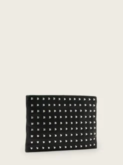 AllSaints Black Bettina Emb Clutch