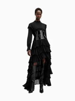 AllSaints Black Cavarly Ls Maxi Dress