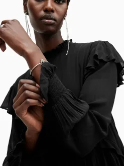 AllSaints Black Cavarly Ls Maxi Dress