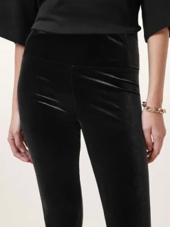 AllSaints Black Cora Velvet Leggings