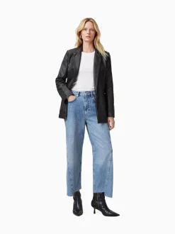 AllSaints Black Deri Leather Blazer