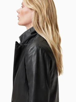 AllSaints Black Deri Leather Blazer