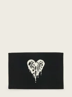 AllSaints Black Izzy Heart Clutch