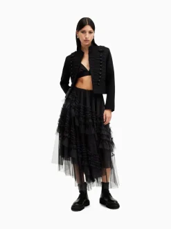 AllSaints Black Jen Tulle Skirt