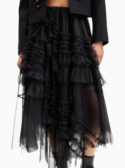 AllSaints Black Jen Tulle Skirt