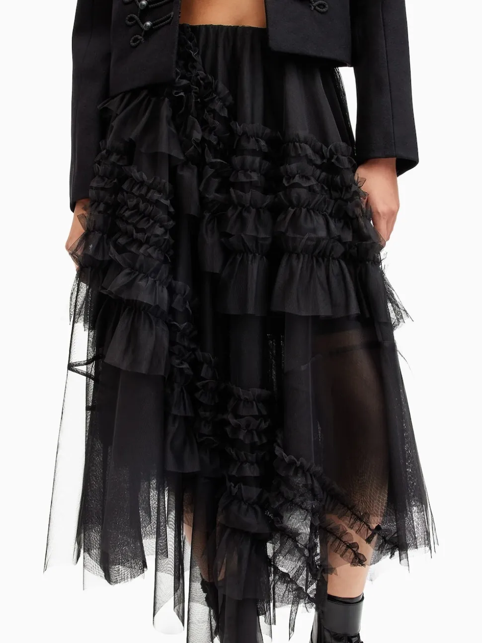 AllSaints Black Jen Tulle Skirt