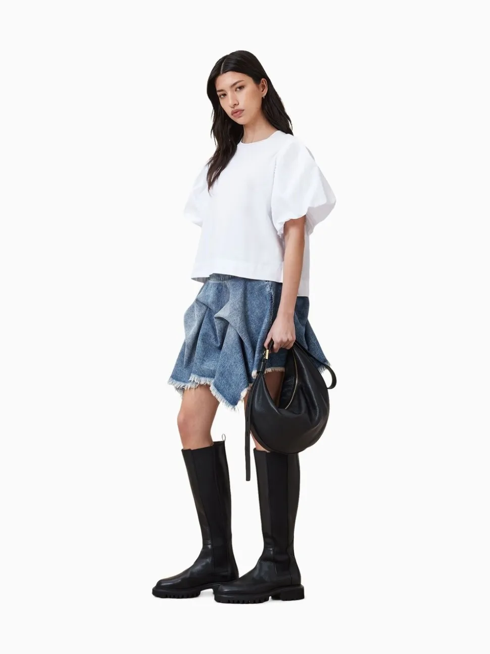 AllSaints Blue Crissy Denim 100% Cotton Skirt