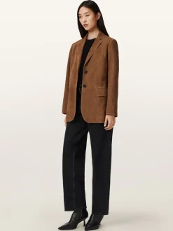AllSaints Brown Arna Suede Blazer