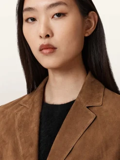 AllSaints Brown Arna Suede Blazer