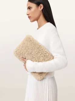 AllSaints Cream Bettina Song Clutch