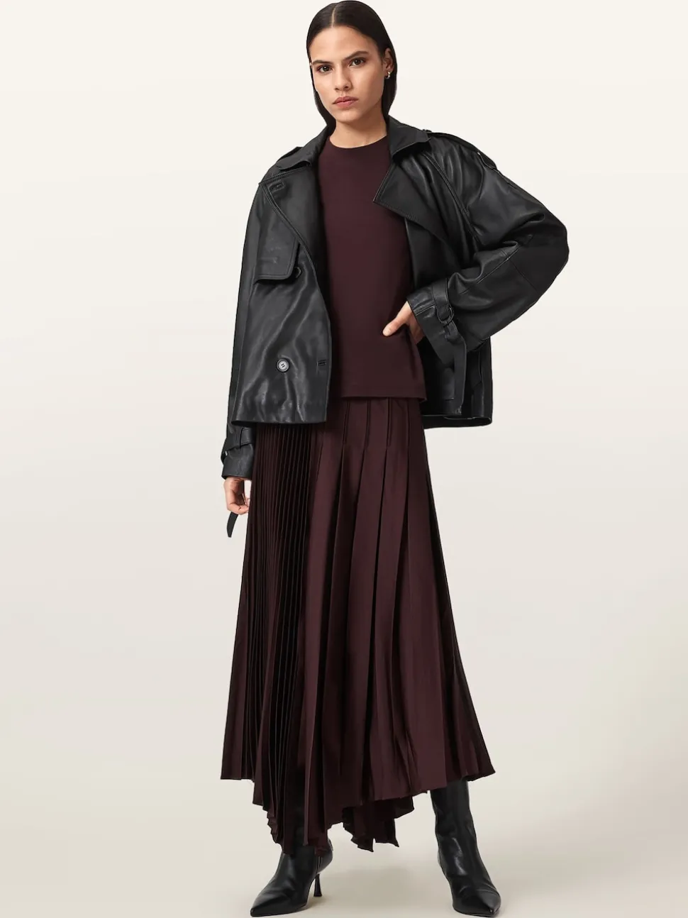 AllSaints Red Jax Skirt