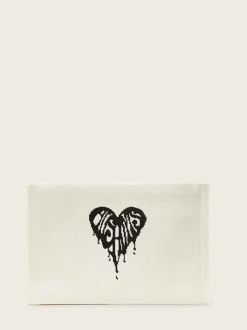 AllSaints White Izzy Heart Clutch