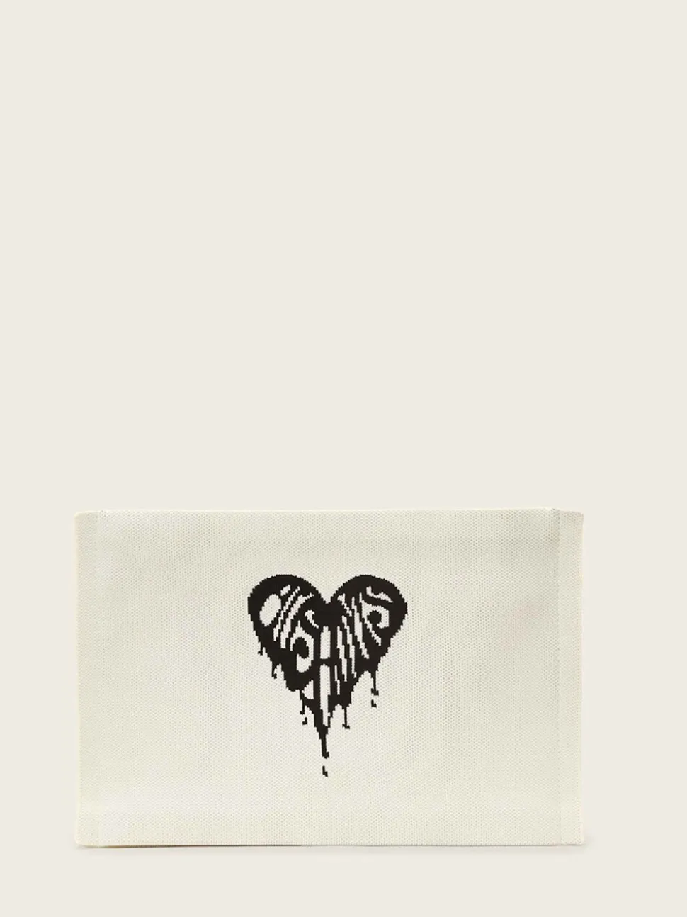 AllSaints White Izzy Heart Clutch