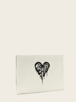 AllSaints White Izzy Heart Clutch