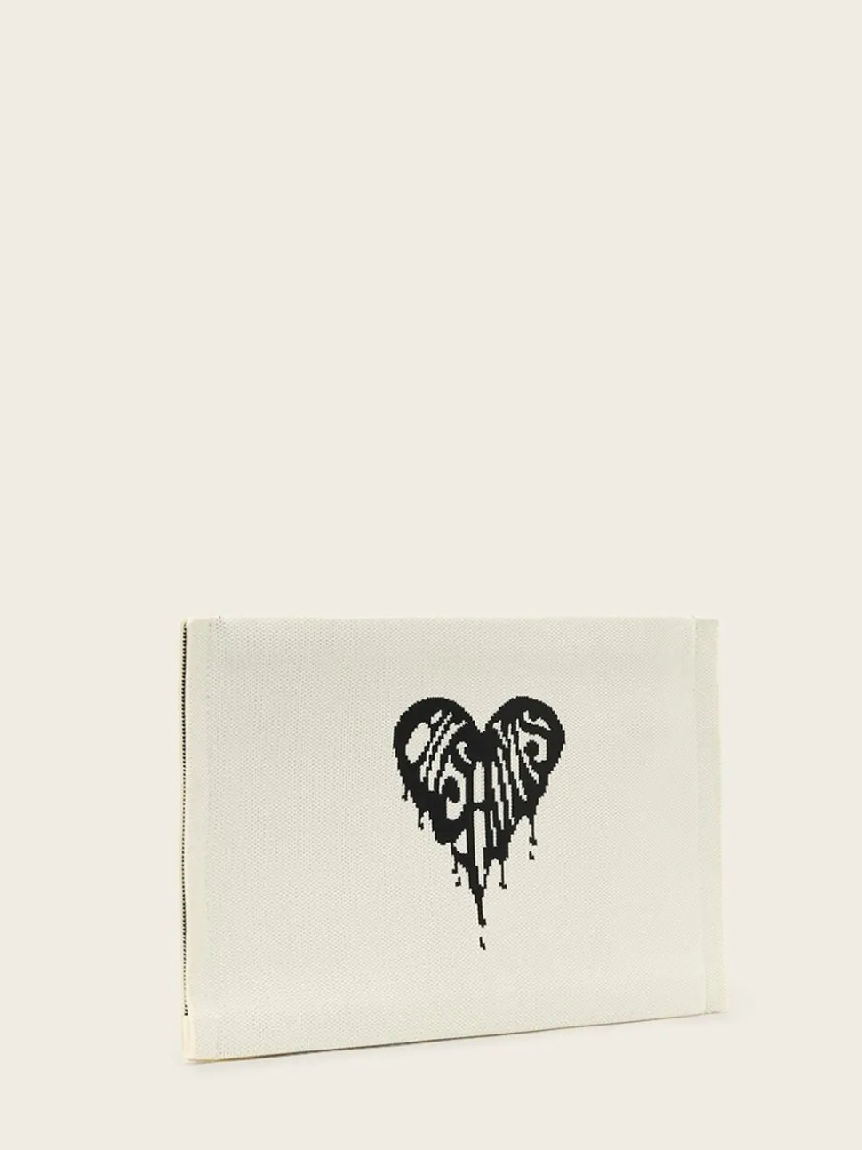 AllSaints White Izzy Heart Clutch