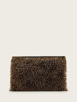 AllSaints Yellow Bettina Bead Clutch
