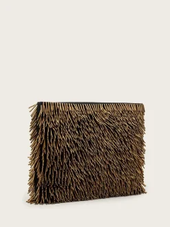 AllSaints Yellow Bettina Bead Clutch