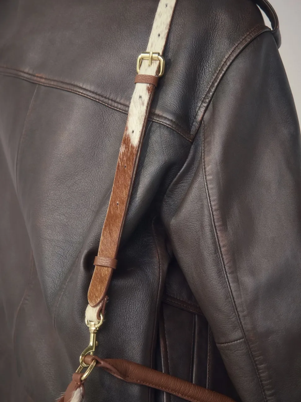 Animal Leather Scooped Hand Held Bag