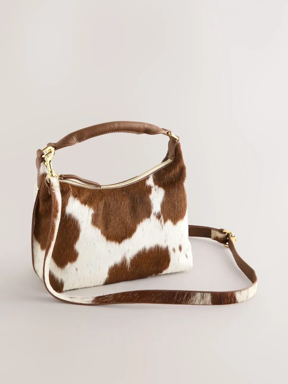 Animal Leather Scooped Hand Held Bag