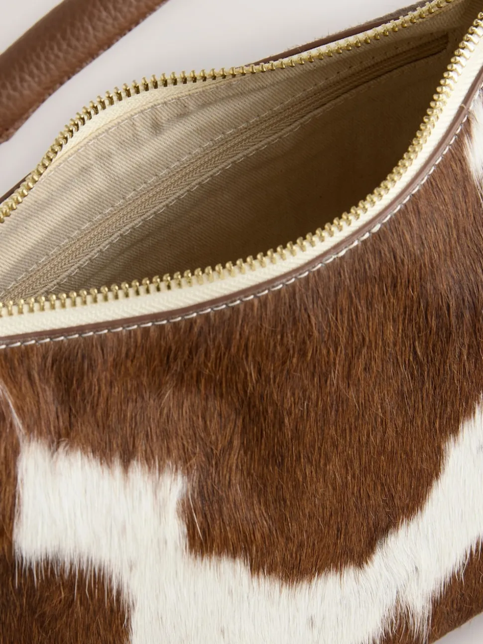Animal Leather Scooped Hand Held Bag