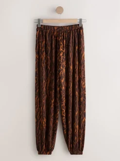 Animal Print Jersey Harem Joggers