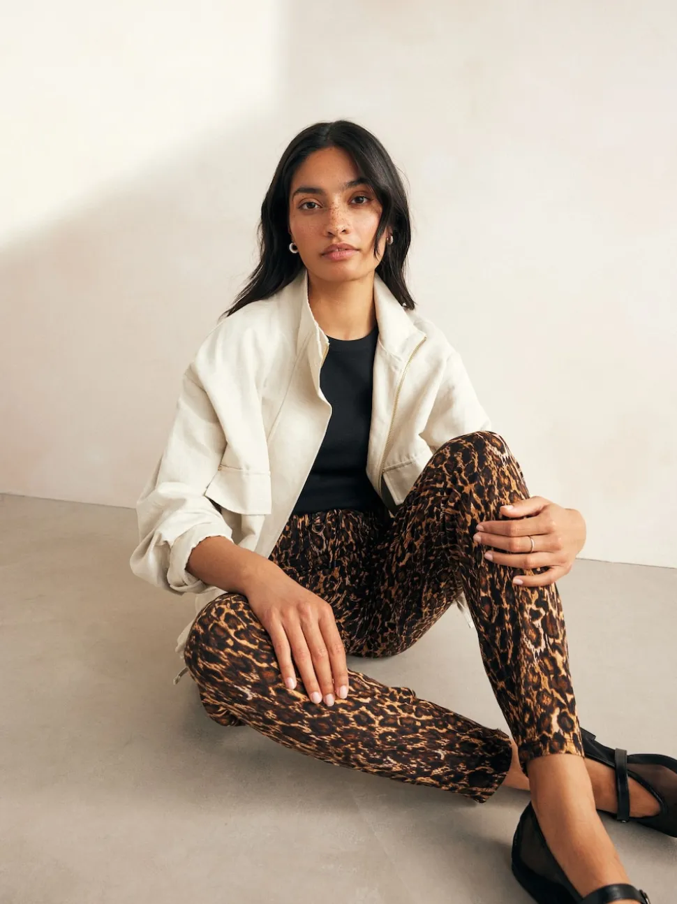 Animal Print Jersey Joggers