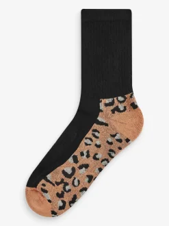 Animal Print Next Active Sports Walking Ankle Socks 2 Pack