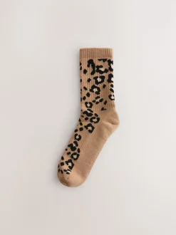 Animal Stripe Cushion Sole Ribbed Sport Ankle Socks 3 Pack With Arch Support