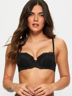 Ann Summers Black & White Pad Balcony Sexy Lace Underwired Bras 2 Pack