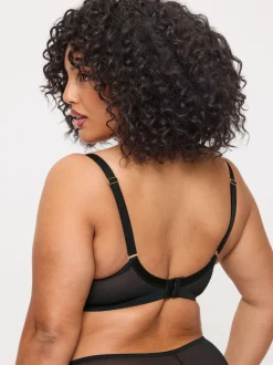 Ann Summers Black & White DD+ Non Pad Plunge Sexy Lace Underwired Bras 2 Pack