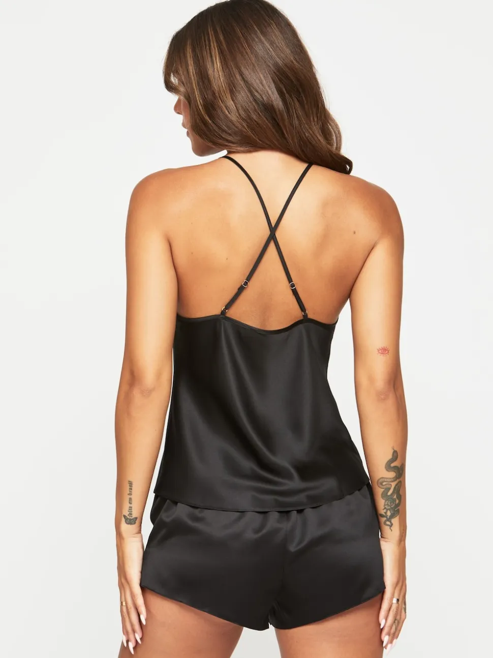 Ann Summers Black Adoration Satin Lace Cami Set