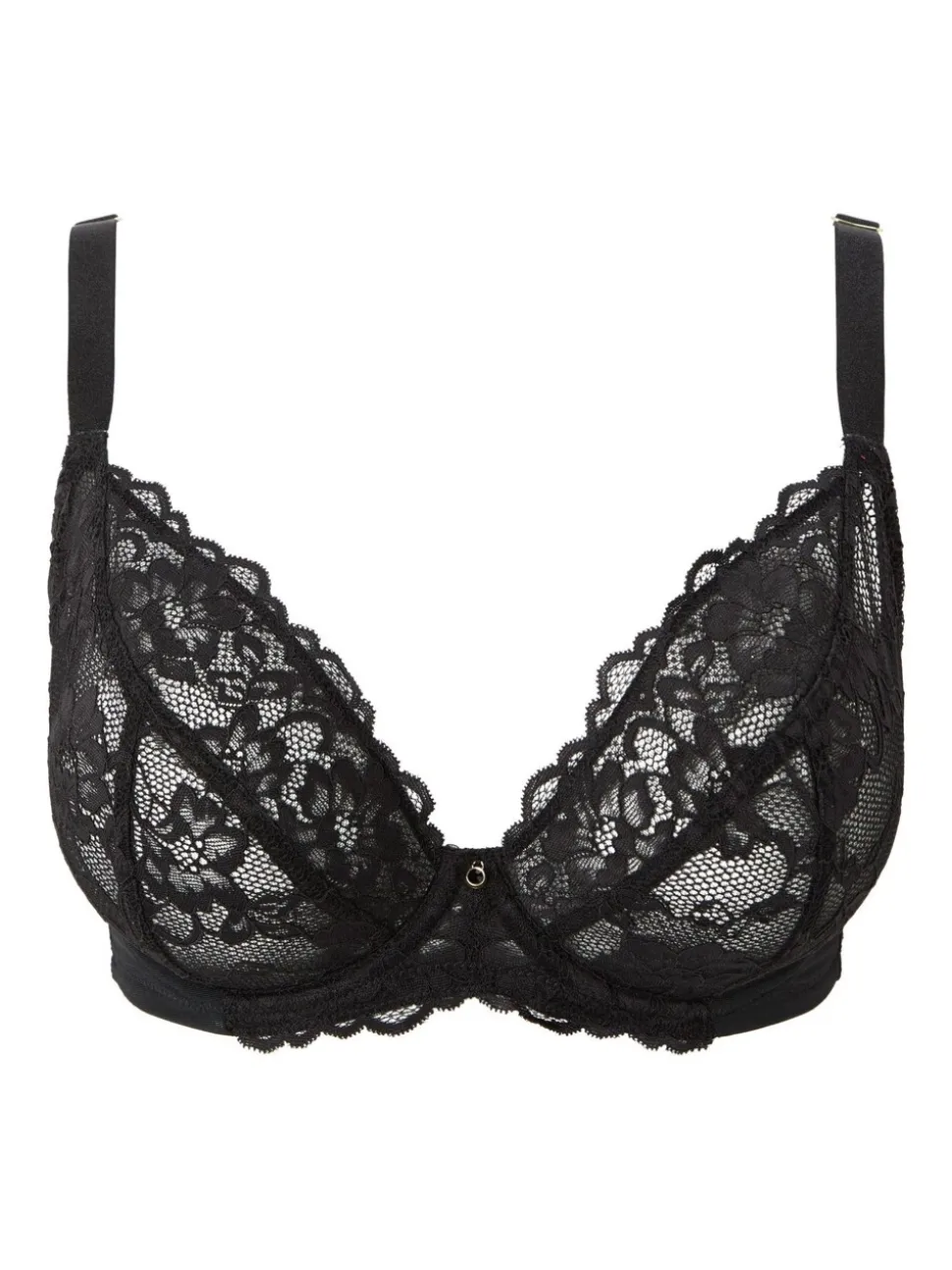 Ann Summers Black DD+ Non Pad Plunge Sexy Lace Bra