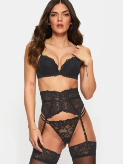 Ann Summers Black Pad Plunge Sexy Lace Underwired Bras 2 Pack