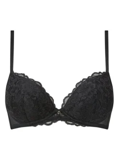 Ann Summers Black Pad Plunge Sexy Lace Underwired Bras 2 Pack
